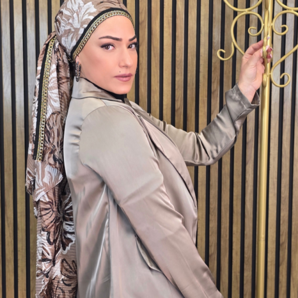 צעיף פליסה- שרשרת זהב