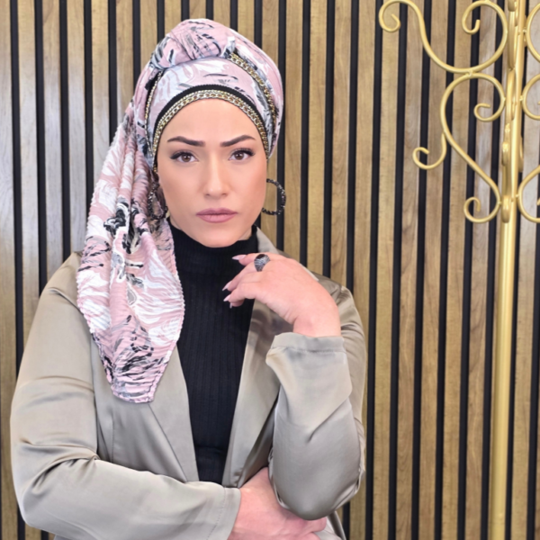 צעיף פליסה- שרשרת זהב