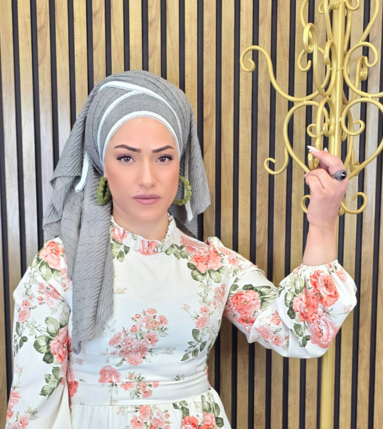 צעיף פליסה- שרשרת כסף